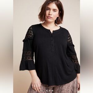 Maeve Black Lace Detail Blouse